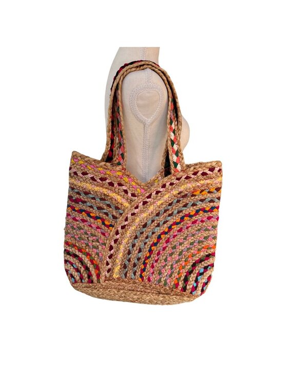Mair Boomie Handbags - Mair Boomie NWT Sari Carry-All Tote Bag Handwoven From Upcycled Saris